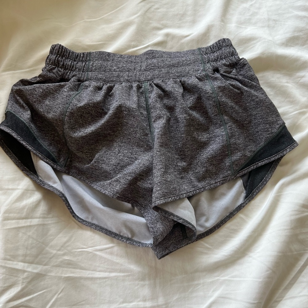 Grey Lululemon Hotty Hot Shorts 2.5 inch